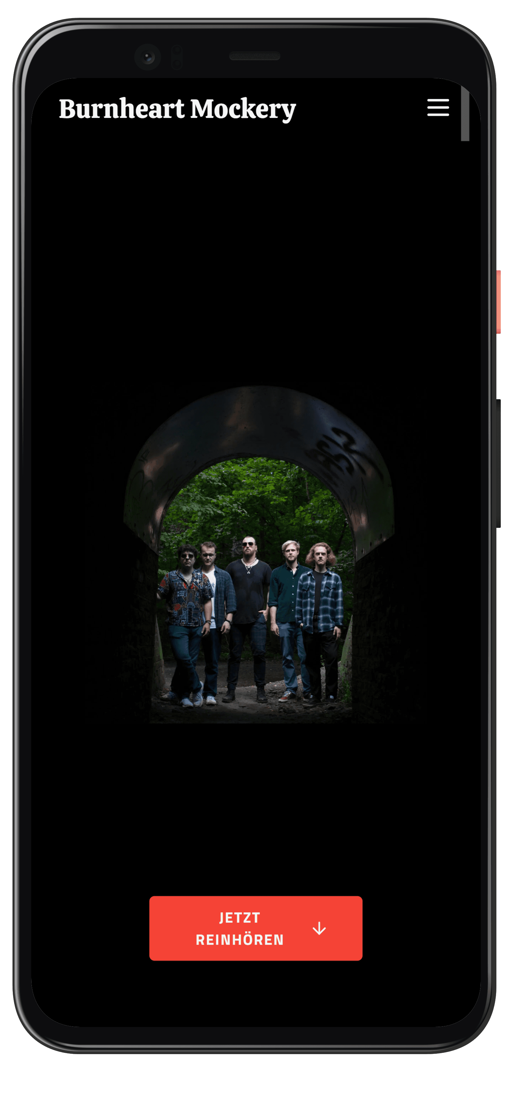 Burnheart Mockery mobile mockup