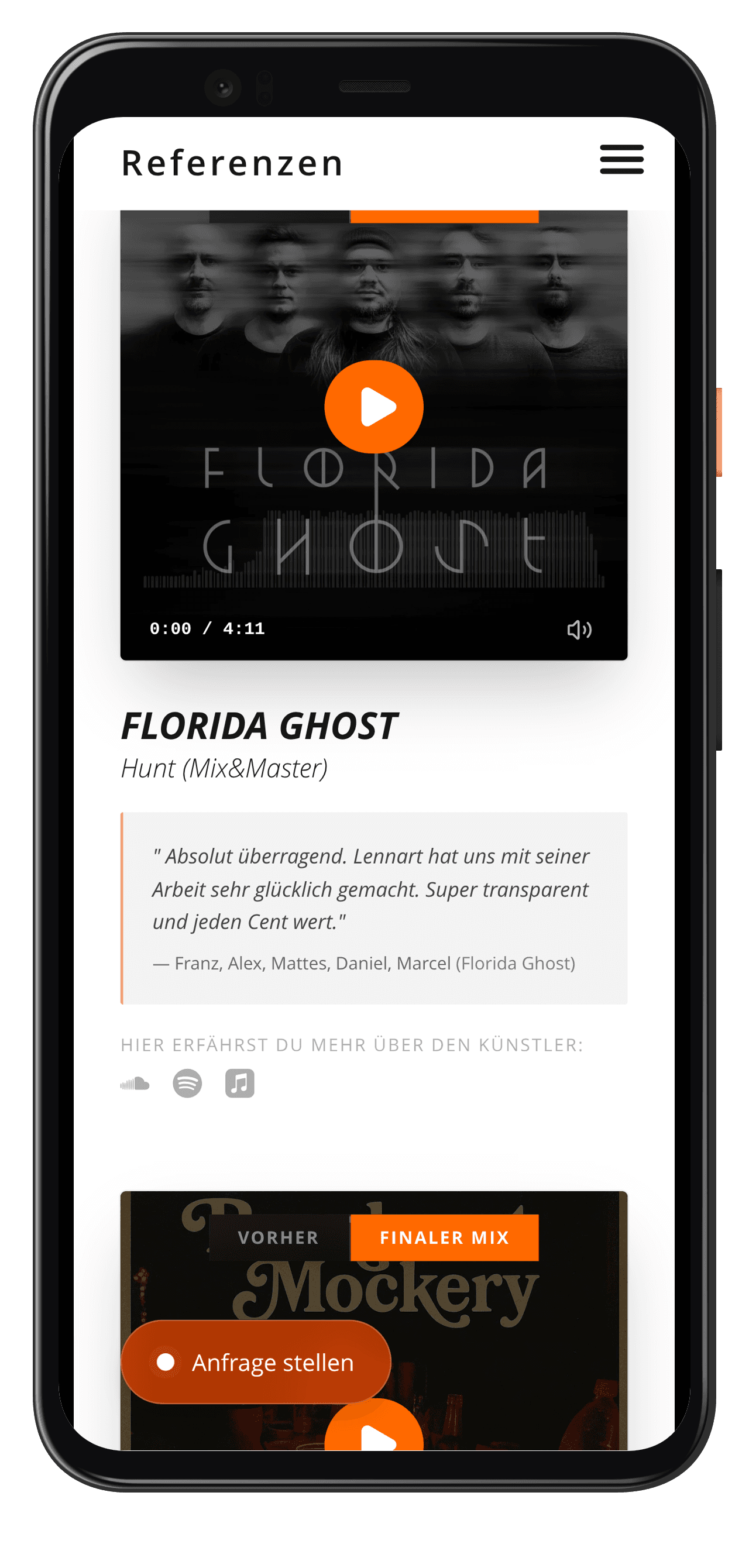 BurchARTz mobile mockup