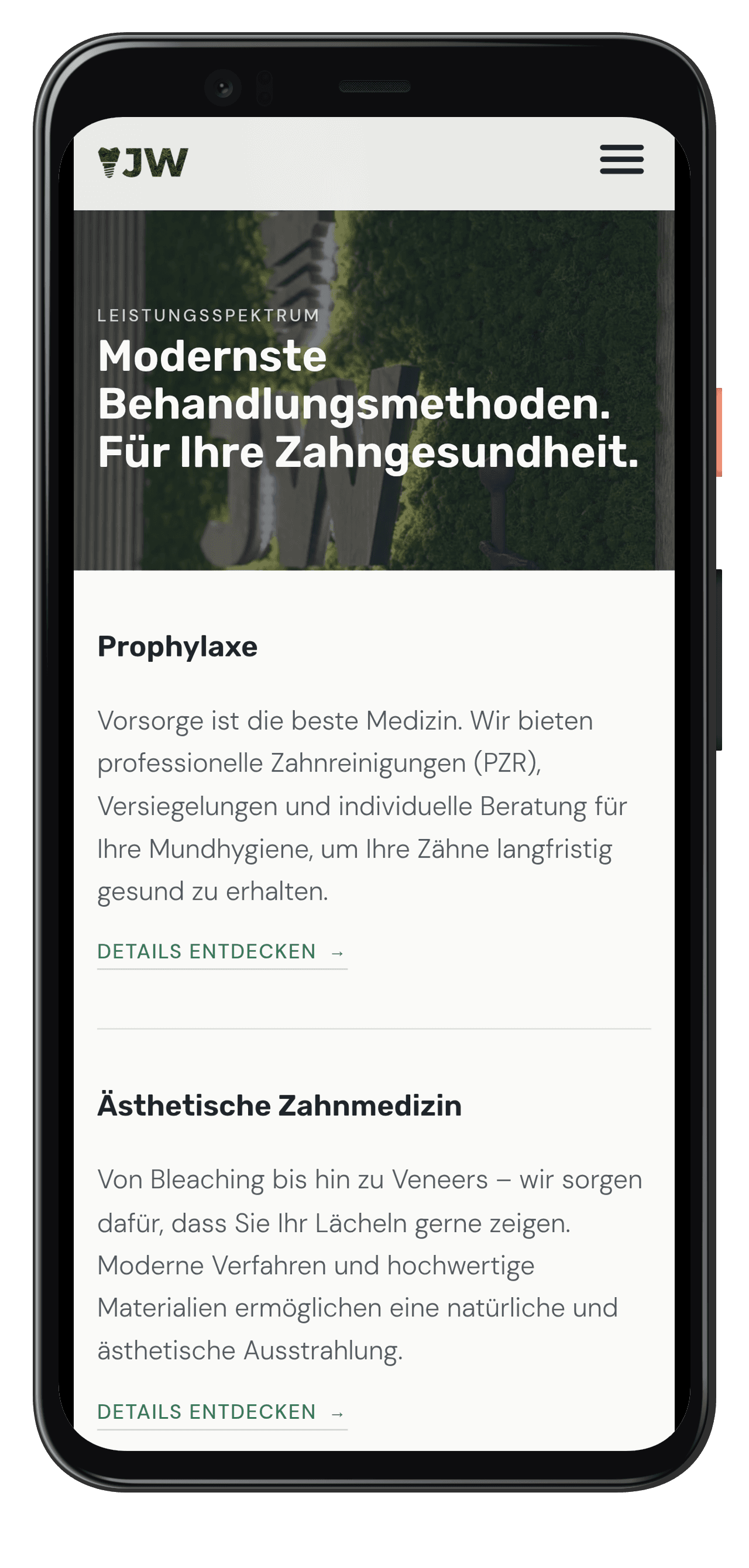 Praxis Janis Werner mobile mockup